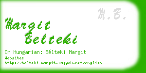 margit belteki business card