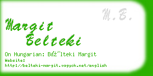 margit belteki business card